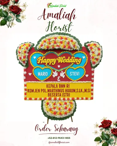 Karangan Papan Bunga Pernikahan di Canden
